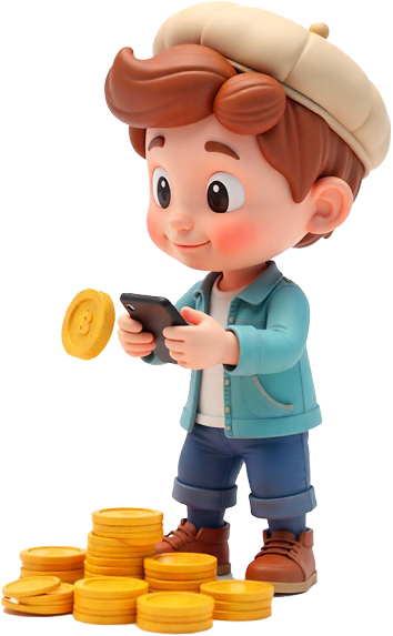 Boy with coins